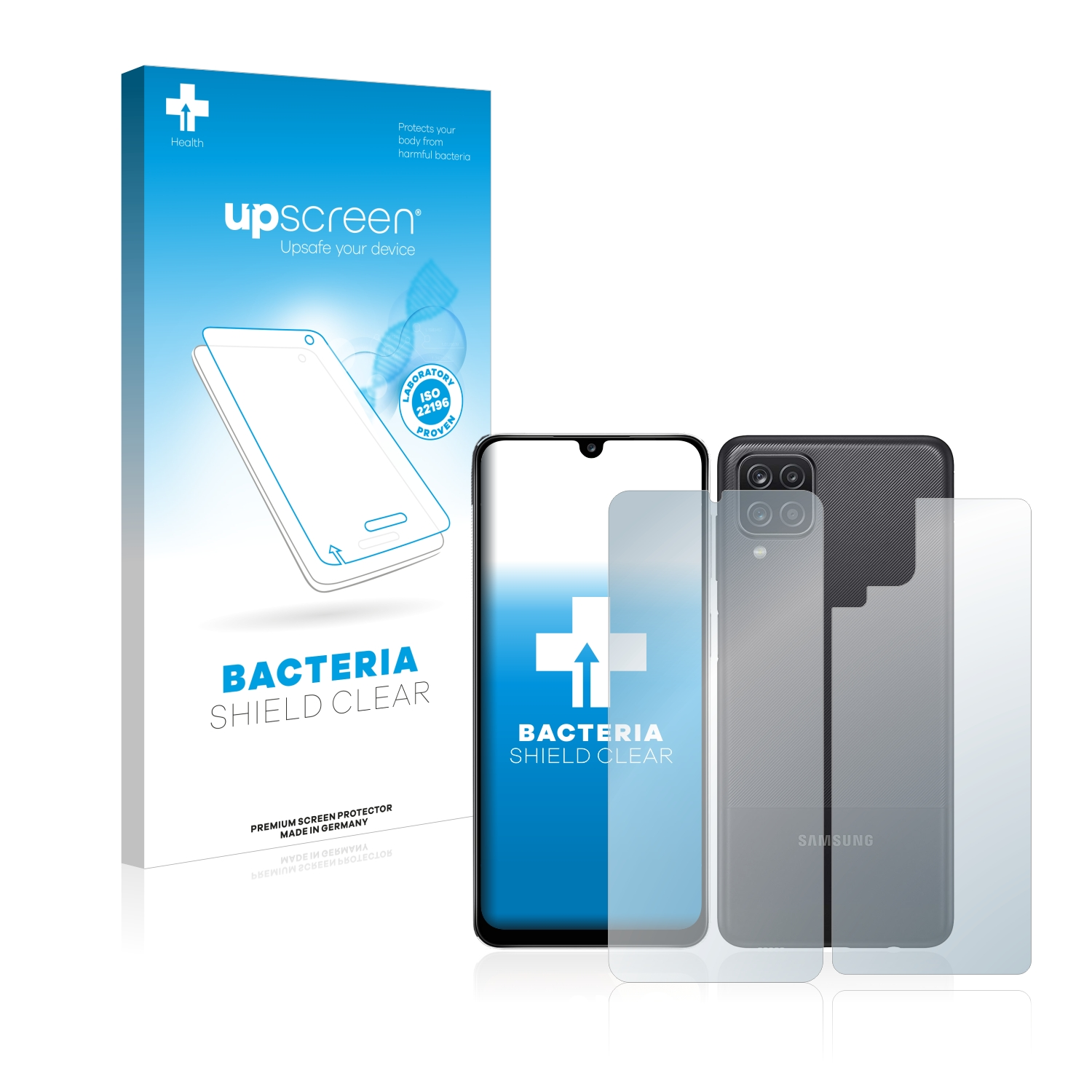 antibakteriell + (Vorder Nacho klare Galaxy Rückseite)) A12 Schutzfolie(für Samsung UPSCREEN