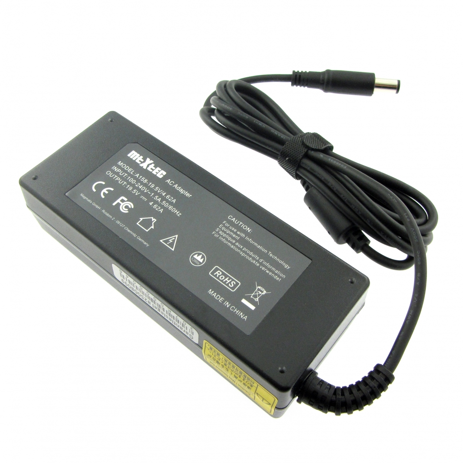 7.4 Netzteil, 4.62A Stecker Notebook-Netzteil Watt rund DELL MTXTEC 90W, Inspiron 5.5 m301ZD, 90 19.5V, für mm x