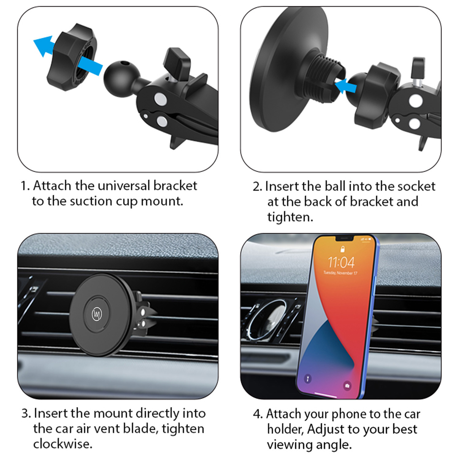 Max, Auto 12 Mini) CHILI Magnet KFZ 15, 13, KFZ Halterung, Handyhalterung Lüftung Handy iPhone Autohalterung 14, (Pro, MagSafe WICKED schwarz