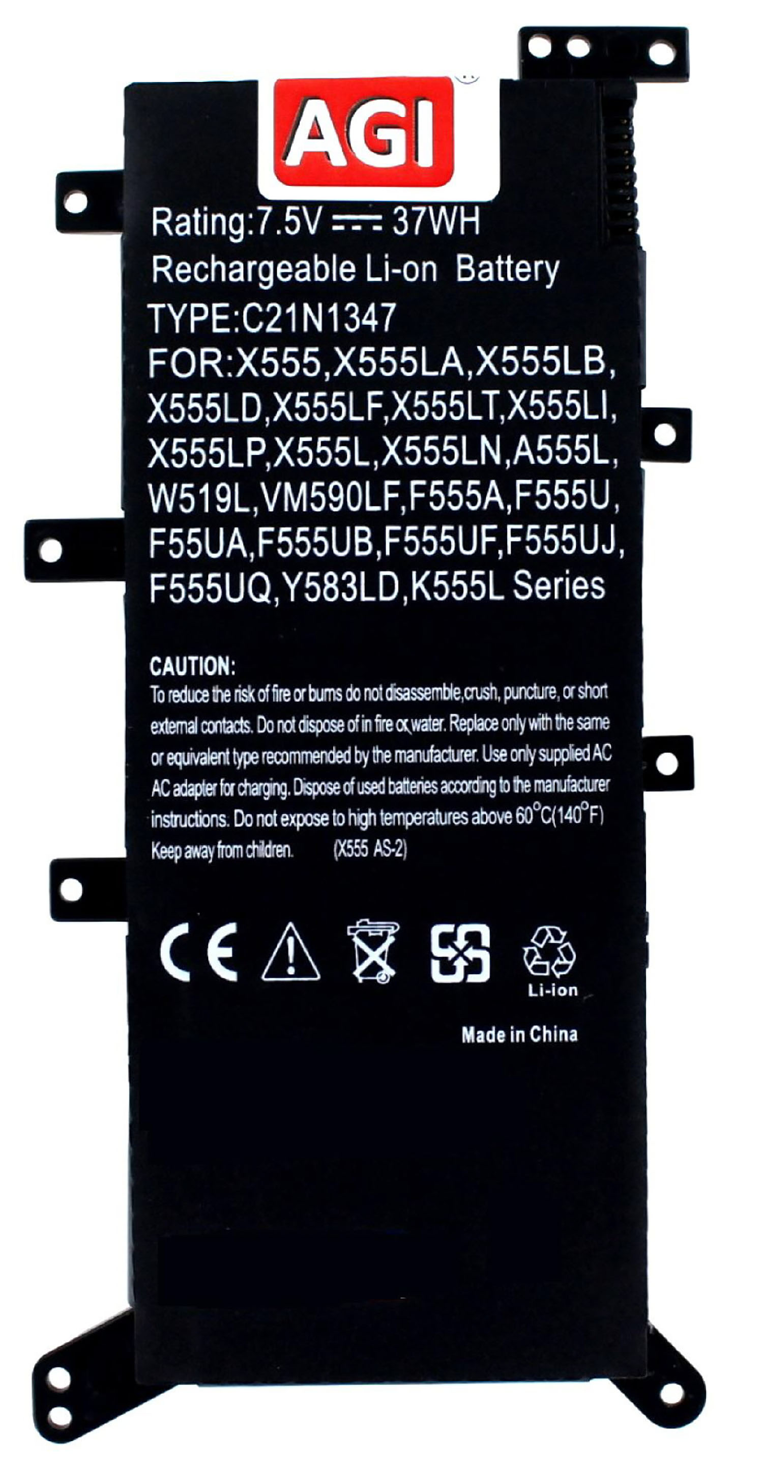 mAh Li-Pol kompatibel Akku mit Li-Pol, 7.6 Akku, 4800 MOBILOTEC X555LD Asus Volt,