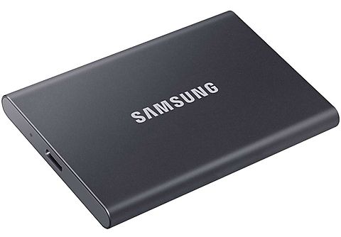 Disco duro externo - MU-PC1T0T SAMSUNG, 1x USB 3.2, 1x USB-C, SSD, Gris