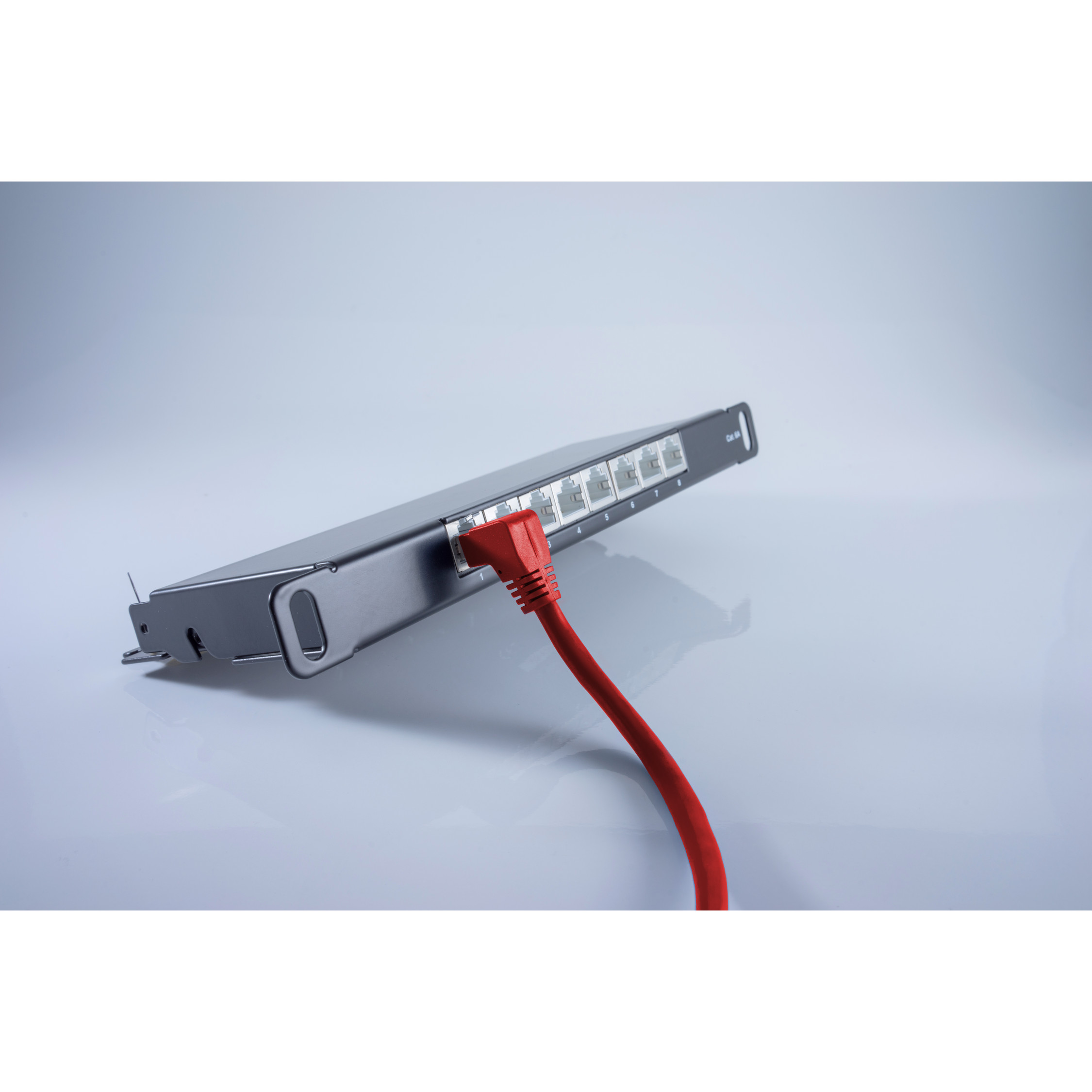 KABELBUDE Kabel m cat Winkel-gerade 6 S/FTP 0,25m, rot PIMF 0,25 RJ45, Patchkabel