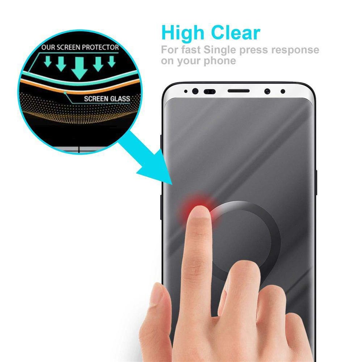 CADORABO Schutzglas voll kelebend Schutzfolie(für Samsung S9 PLUS) Galaxy