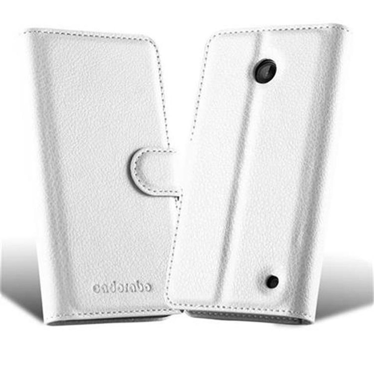 CADORABO Book Hülle Standfunktion, Bookcover, 635, Nokia, WEIß / 630 Lumia ARKTIS