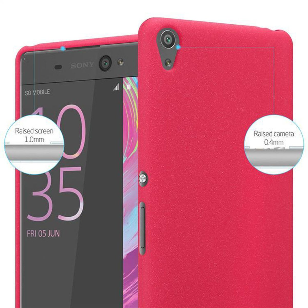 Xperia Sony, CADORABO ROT Frosted XA, Backcover, TPU FROST Schutzhülle,