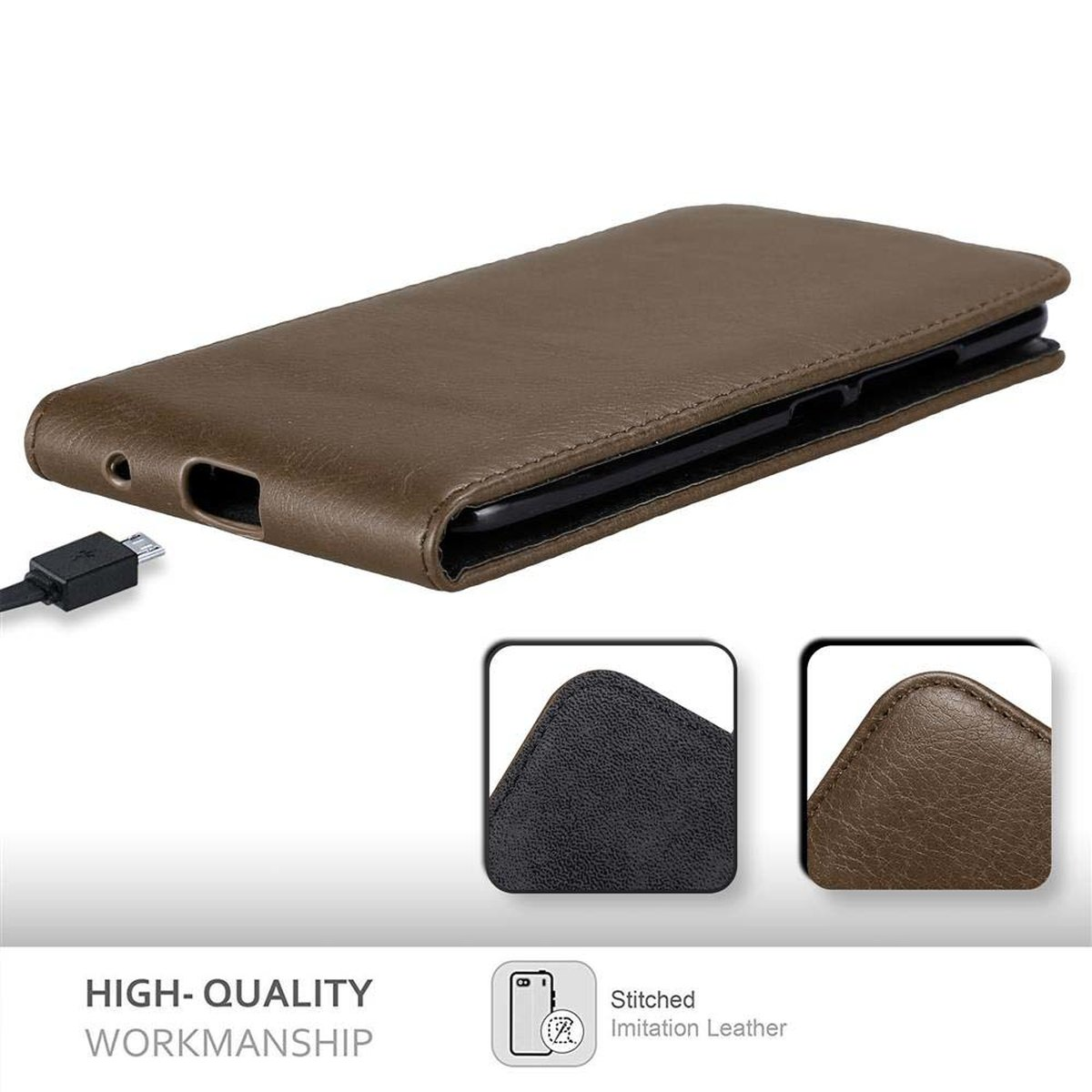 Style, im CADORABO Axon Cover, KAFFEE Flip ZTE, BRAUN Hülle Flip 7,