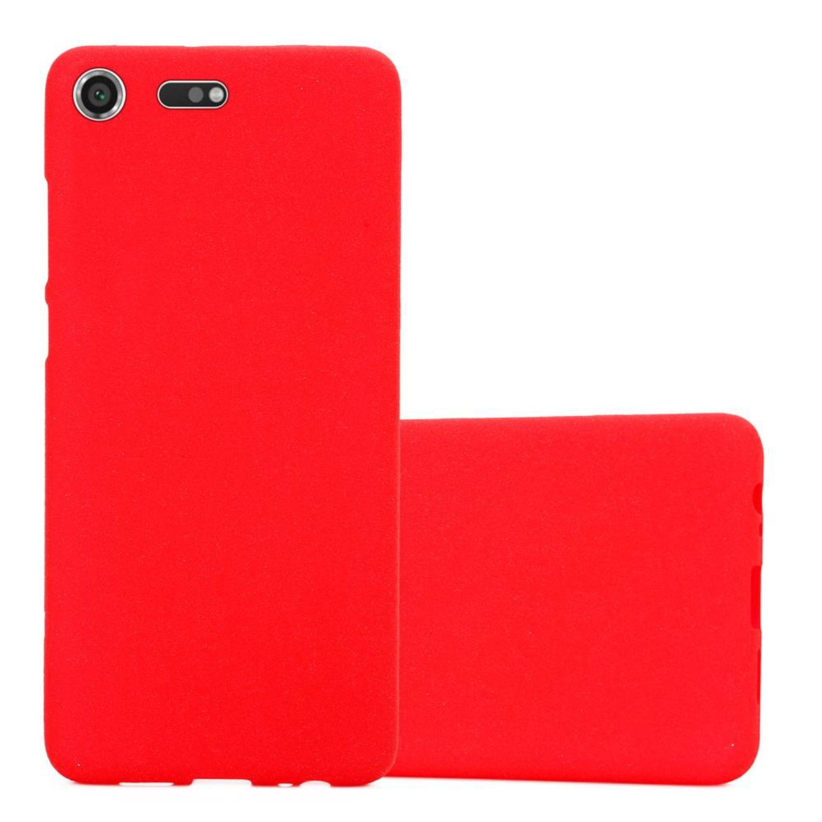 CADORABO TPU Frosted Xperia Sony, Schutzhülle, XZ Backcover, FROST PREMIUM, ROT
