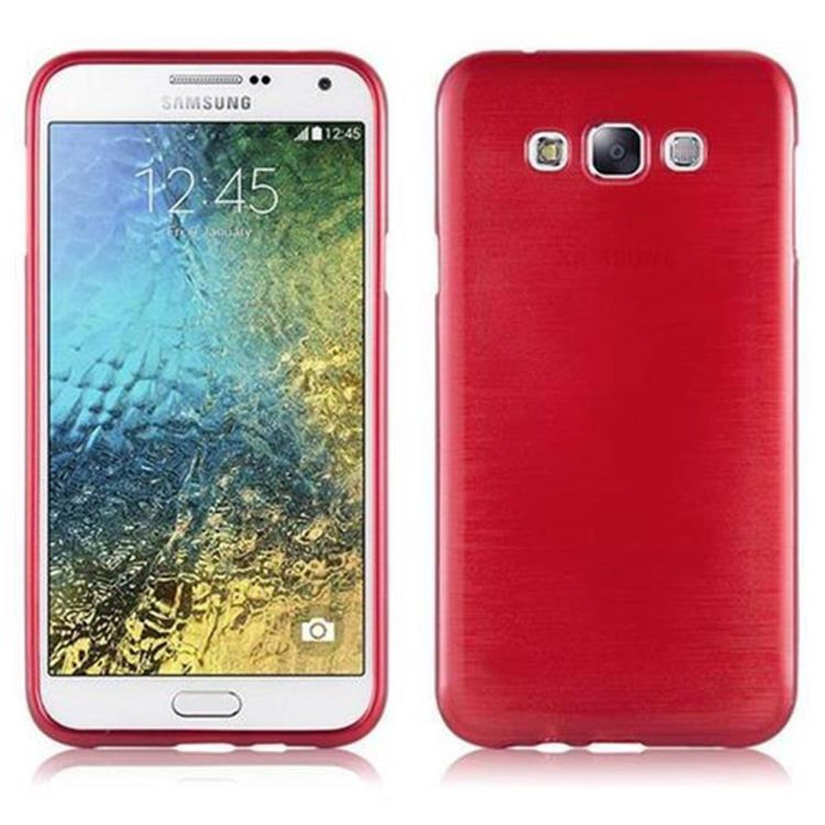 CADORABO TPU Brushed Galaxy Samsung, E7, Backcover, Hülle, ROT