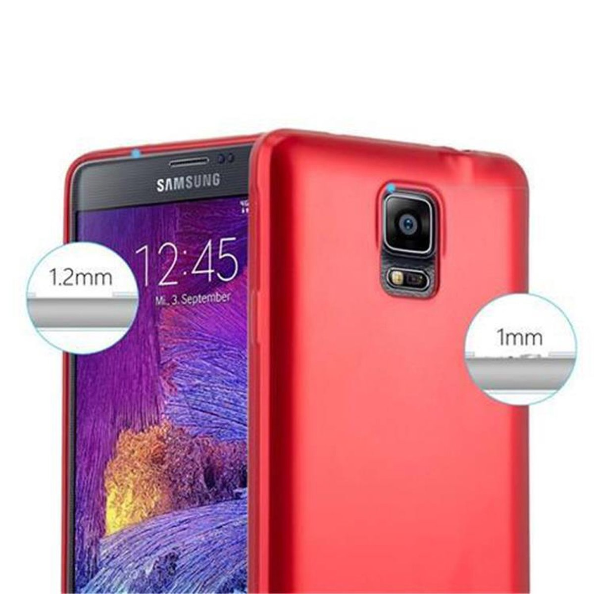 CADORABO TPU Matt Metallic Backcover, Hülle, METALLIC Samsung, 4, ROT NOTE Galaxy