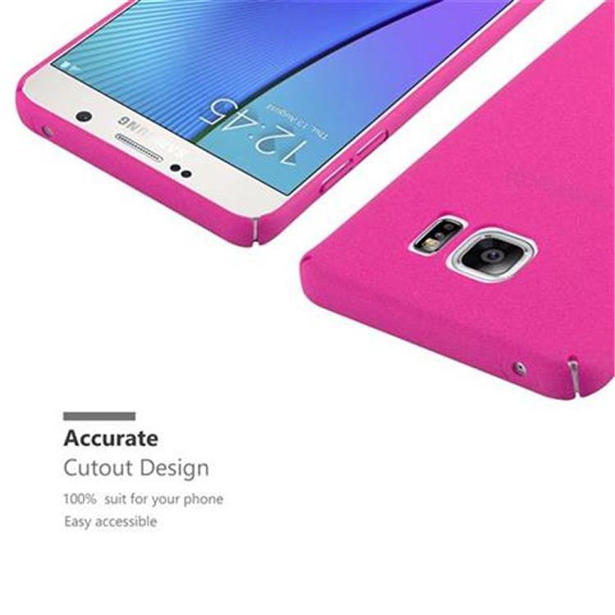 CADORABO Hülle Galaxy NOTE im FROSTY Frosty Backcover, Style, Case Hard Samsung, PINK 5