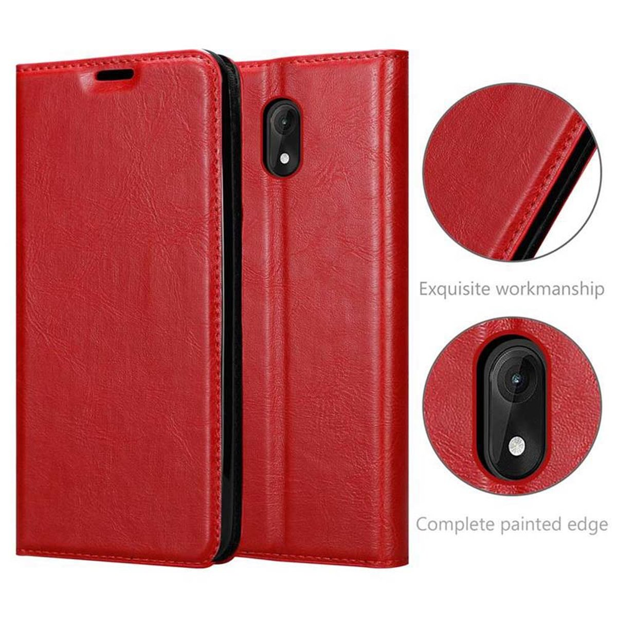 CADORABO APFEL WIKO, LENNY Hülle ROT Invisible 5, Bookcover, Magnet, Book