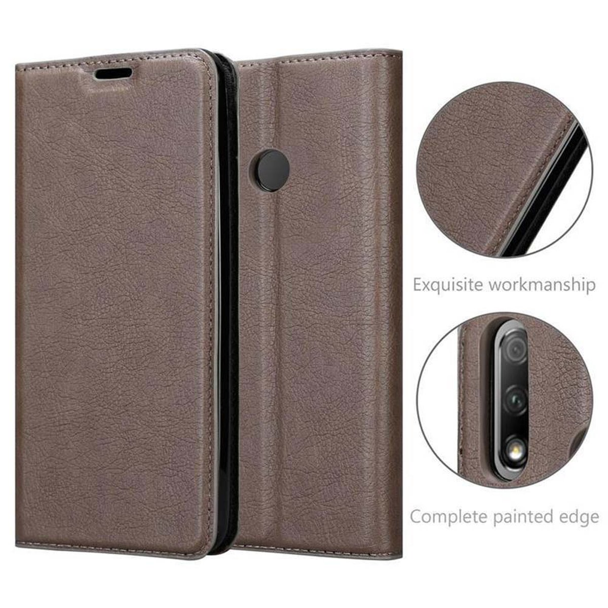 CADORABO Book Hülle Invisible Magnet, KAFFEE Bookcover, 9X, Honor, BRAUN