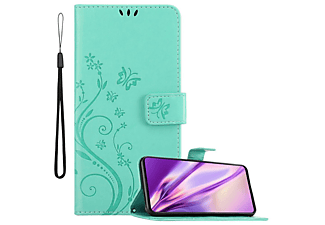 carcasa de móvil Funda libro para Móvil - Carcasa protección resistente de estilo libro;CADORABO, Samsung, Galaxy A51, turquesa floral