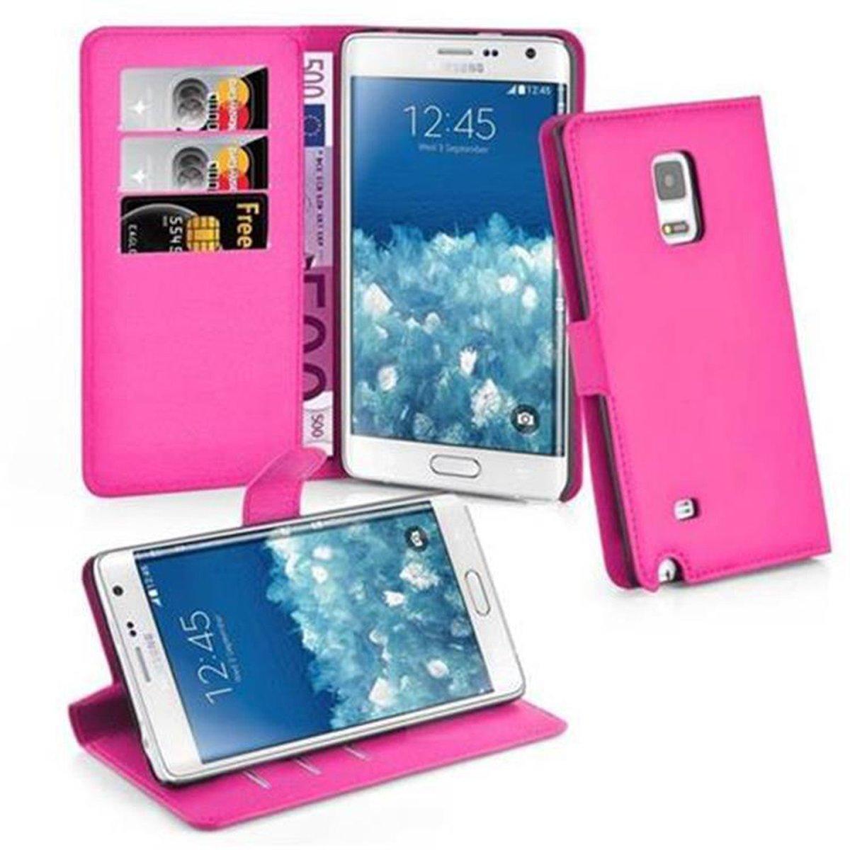 Hülle Galaxy Standfunktion, CHERRY Samsung, Bookcover, Book NOTE PINK CADORABO EDGE,