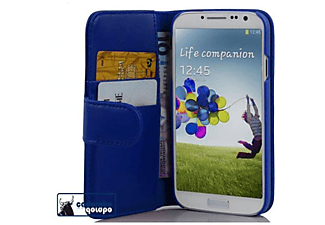 CADORABO Klappbare Handy Schutzhülle - Hülle - mit Standfunktion und Kartenfach, Bookcover, Samsung, Galaxy S4, BRILLANT BLAU