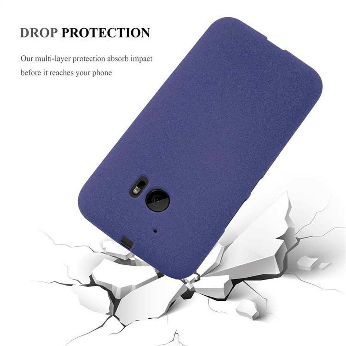 ONE TPU HTC, FROST CADORABO Schutzhülle, DUNKEL BLAU Backcover, M10, Frosted