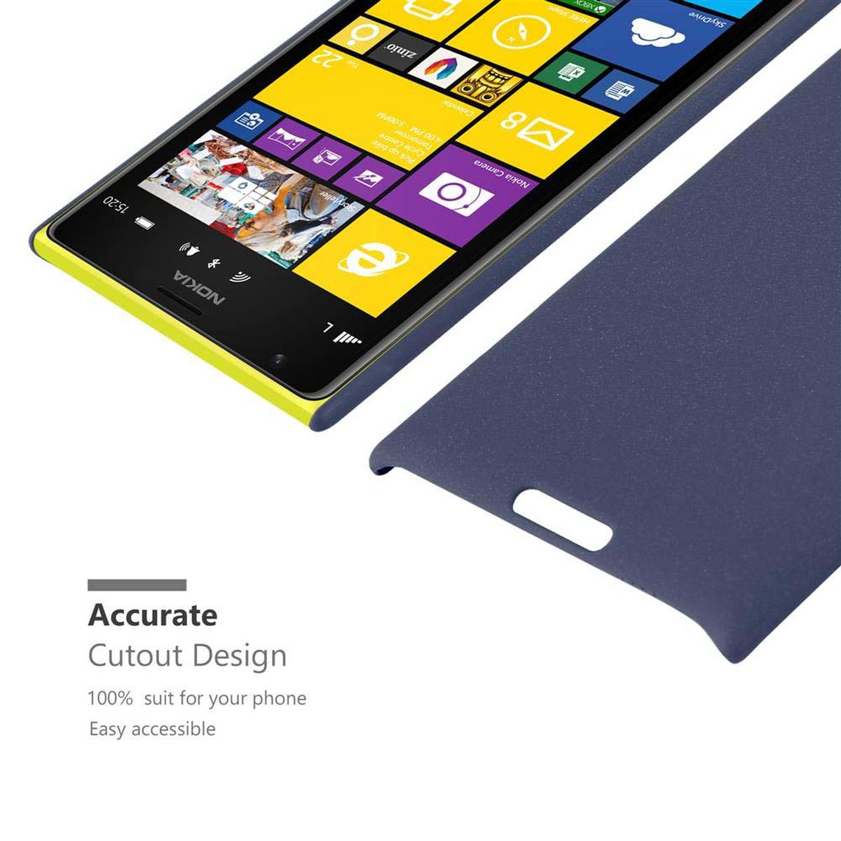 Backcover, BLAU Hard Nokia, im CADORABO Case Lumia FROSTY Hülle 1520, Frosty Style,
