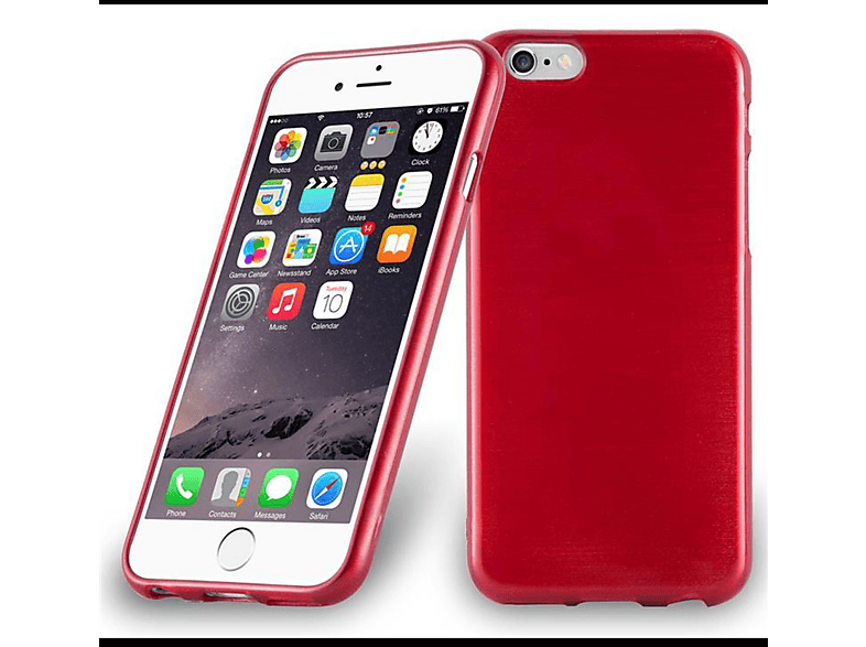 CADORABO TPU Brushed Hülle, Backcover, Apple, iPhone 6 PLUS / 6S PLUS, ROT