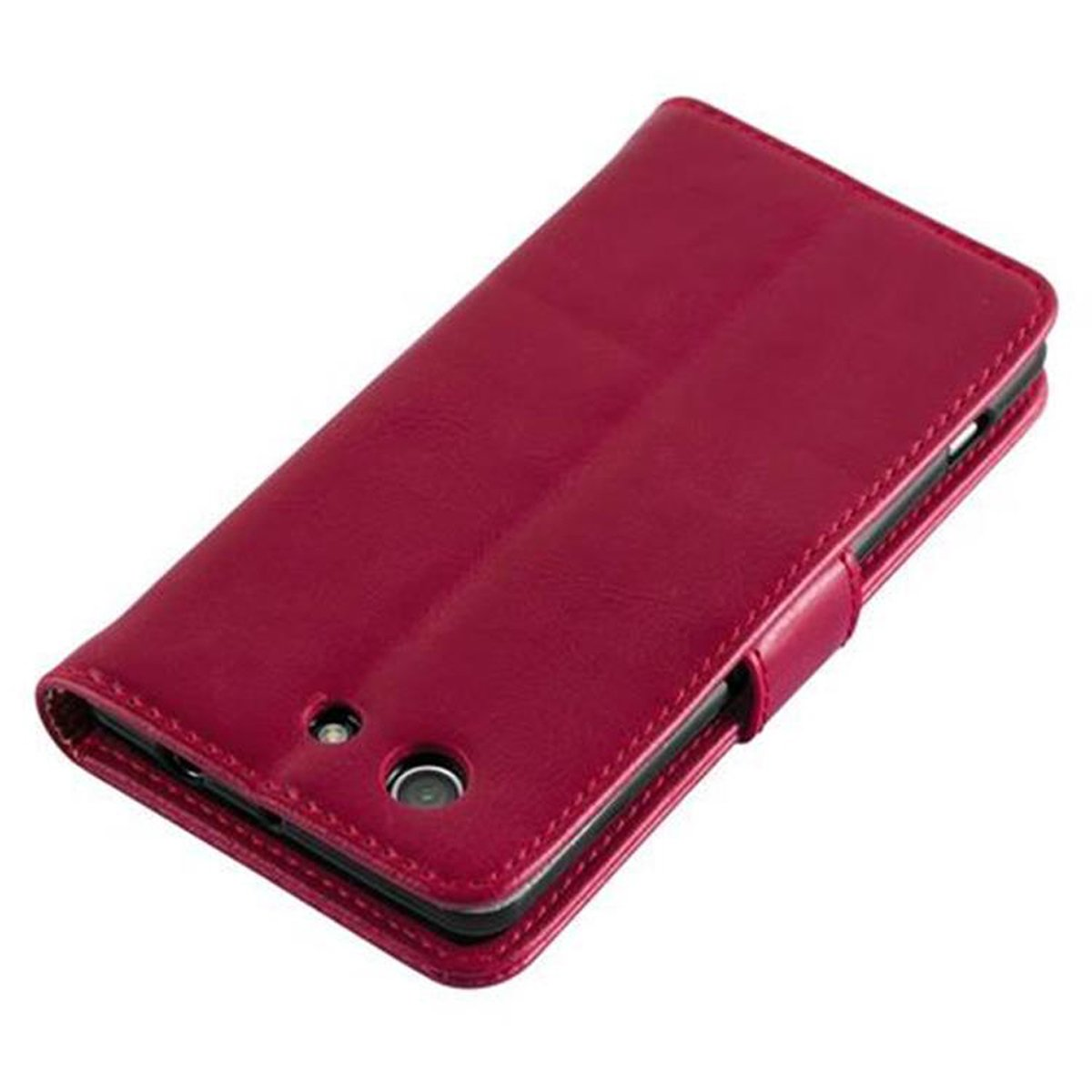 CADORABO Hülle Style, WEIN Bookcover, Luxury Sony, Book Z3 COMPACT, Xperia ROT