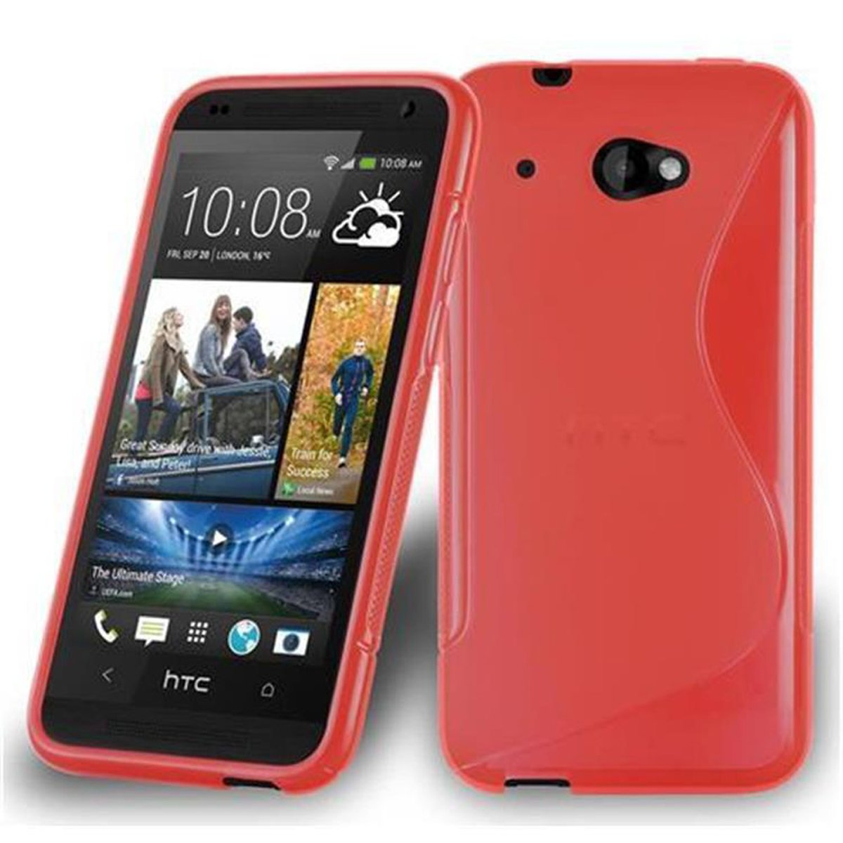 CADORABO TPU Backcover, ROT S-Line Handyhülle, INFERNO 601, HTC, Desire