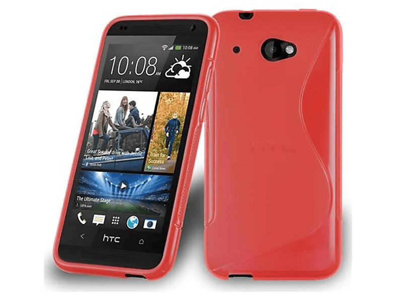 CADORABO TPU S-Line Handyhülle, Backcover, HTC, Desire 601, INFERNO ROT