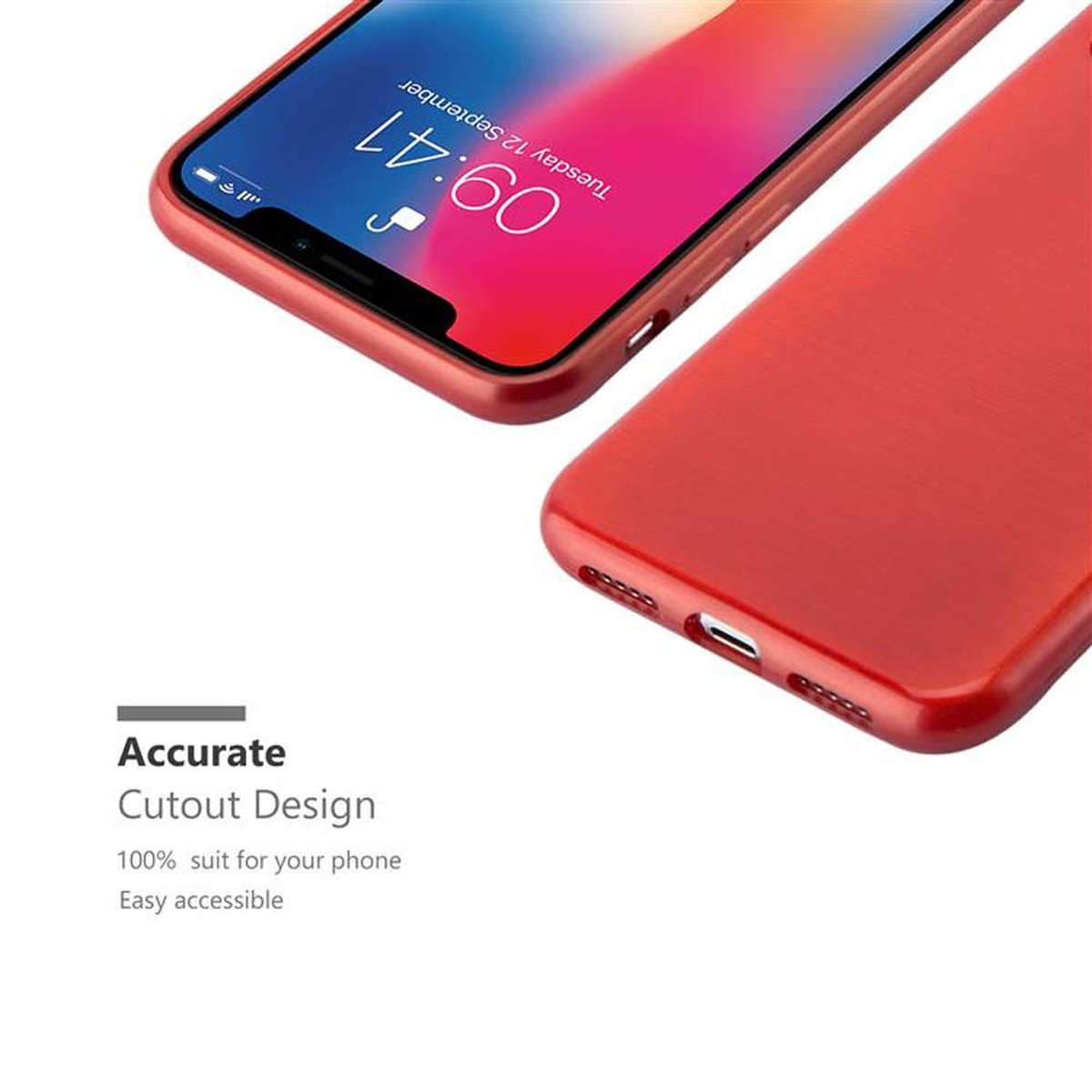 CADORABO TPU Brushed Hülle, Backcover, / ROT iPhone X XS, Apple