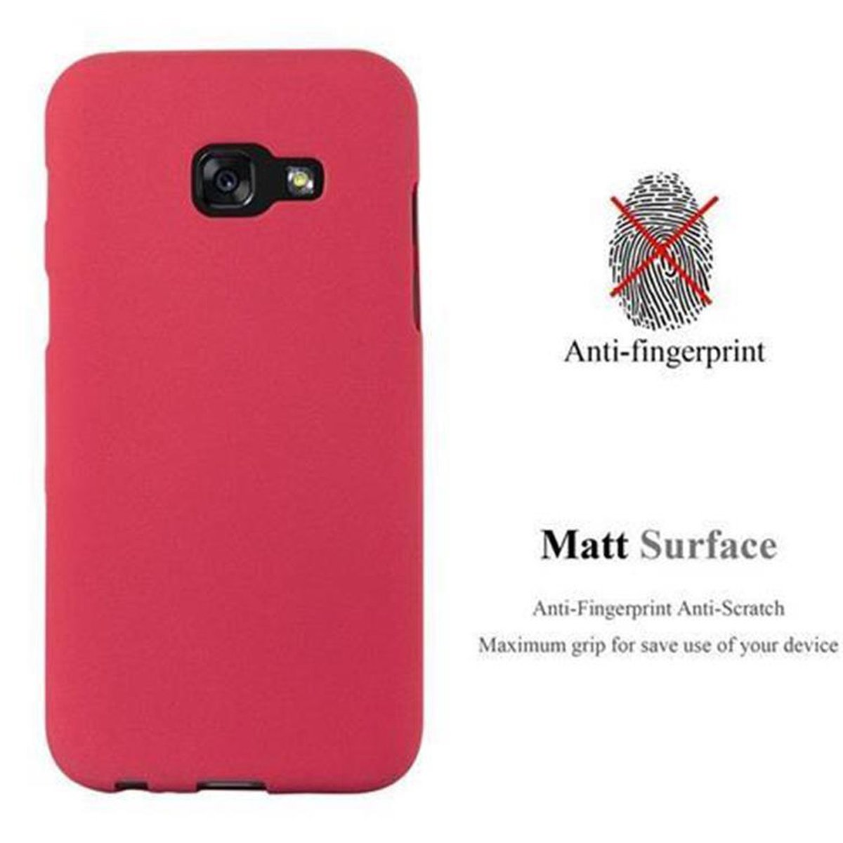 2017, ROT Samsung, Frosted CADORABO Galaxy A5 TPU FROST Backcover, Schutzhülle,