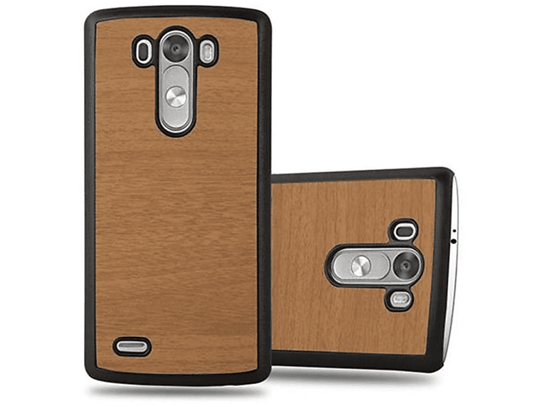 CADORABO Hülle Hard Case Woody Style, Backcover, LG, G3, WOODY BRAUN