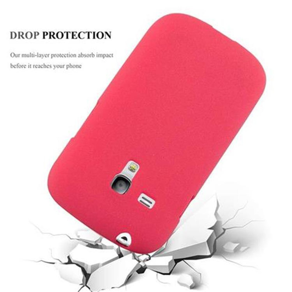 CADORABO TPU Galaxy FROST Backcover, MINI, S3 Samsung, Schutzhülle, Frosted ROT