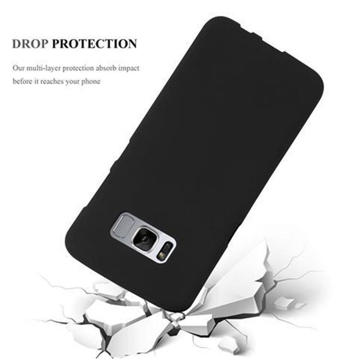 Schutzhülle, Samsung, S8 Galaxy FROST Frosted Backcover, PLUS, CADORABO TPU SCHWARZ