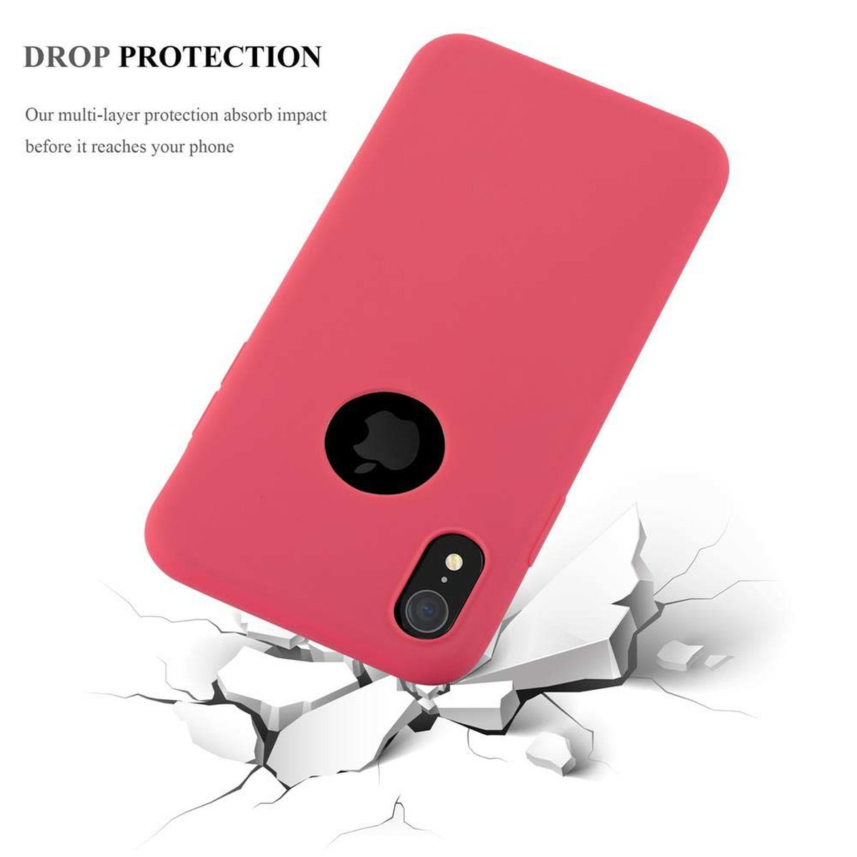 Apple, Backcover, CADORABO CANDY Hülle Candy TPU Style, im ROT XR, iPhone
