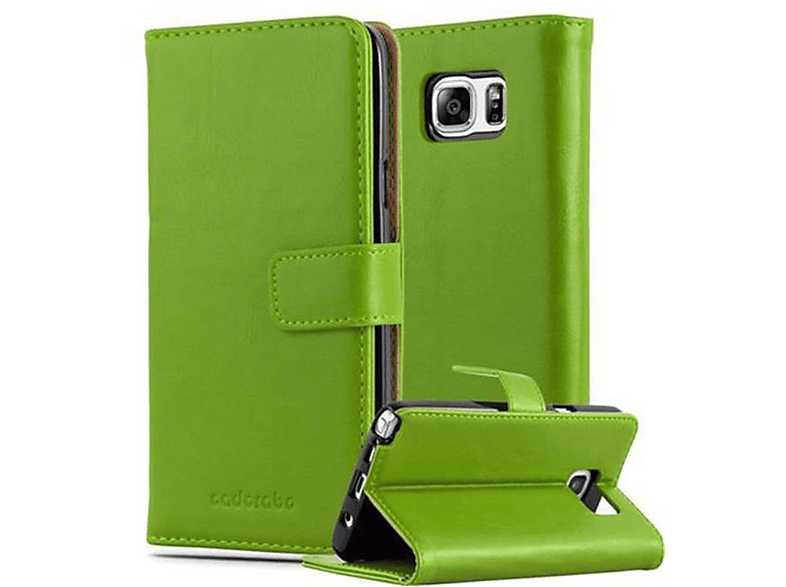 Samsung, Book Luxury GRAS CADORABO 5, Style, NOTE Bookcover, GRÜN Hülle Galaxy