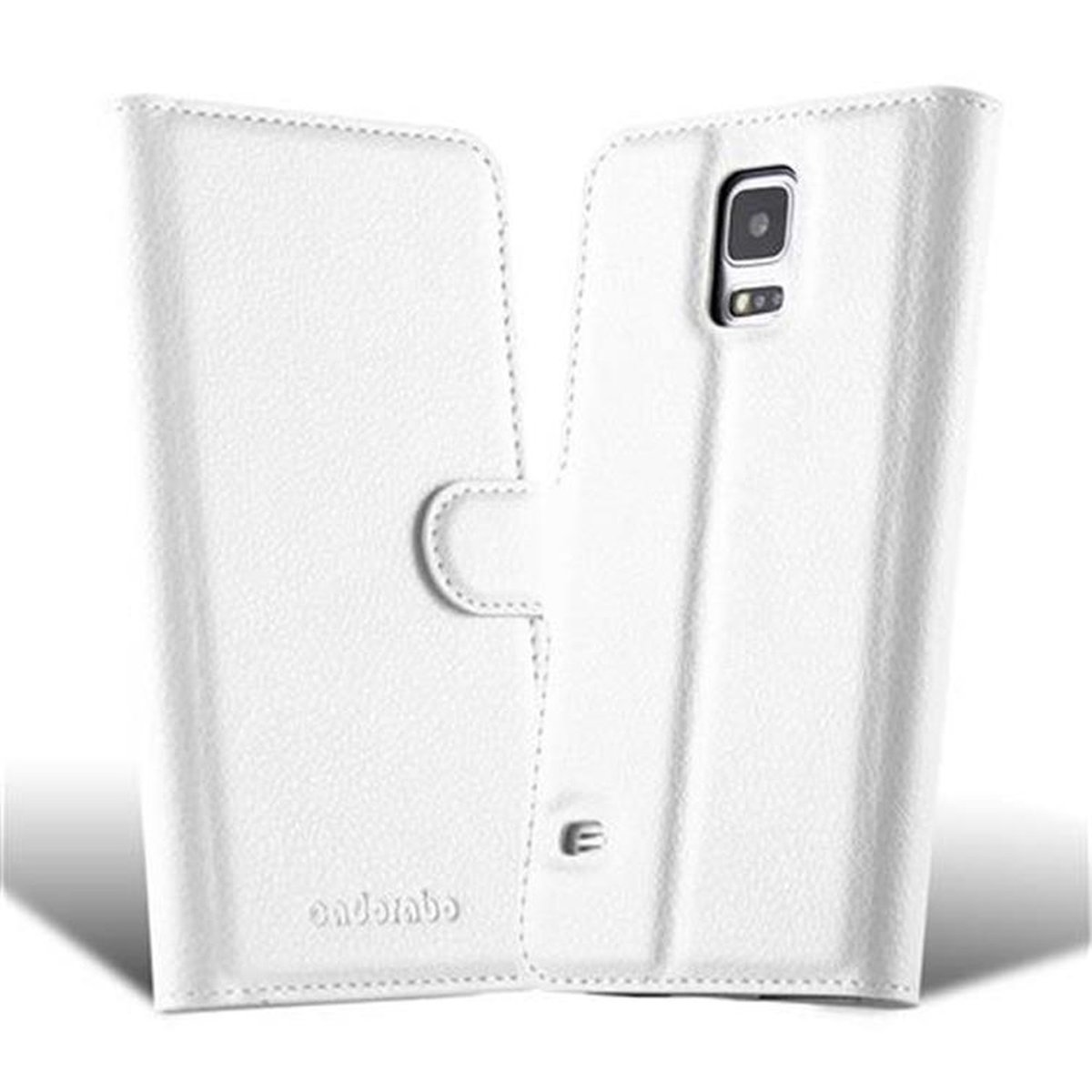 S5 S5 Hülle Bookcover, CADORABO Standfunktion, NEO, Samsung, Galaxy ARKTIS WEIß / Book