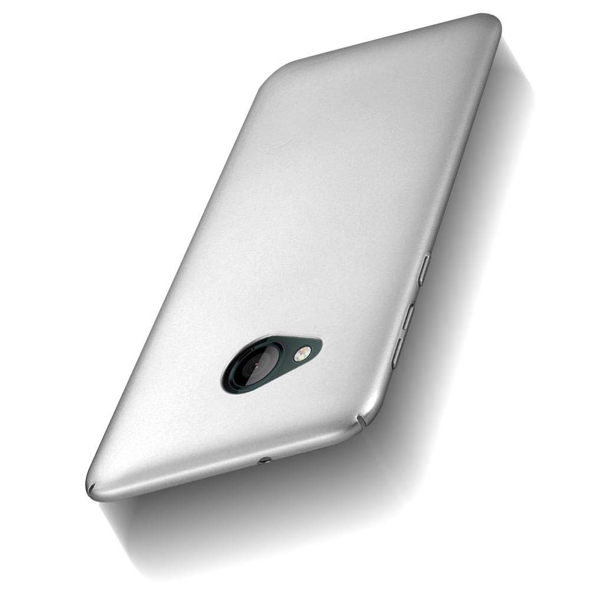 HTC, Metall Case Style, SILBER U CADORABO Matt Backcover, PLAY, im METALL Hard Hülle