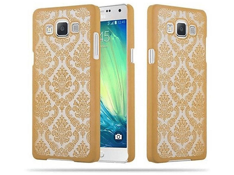 Hülle Samsung, Backcover, Case Paisley in CADORABO A5 Galaxy Design, Henna GOLD Hard 2015, Blumen