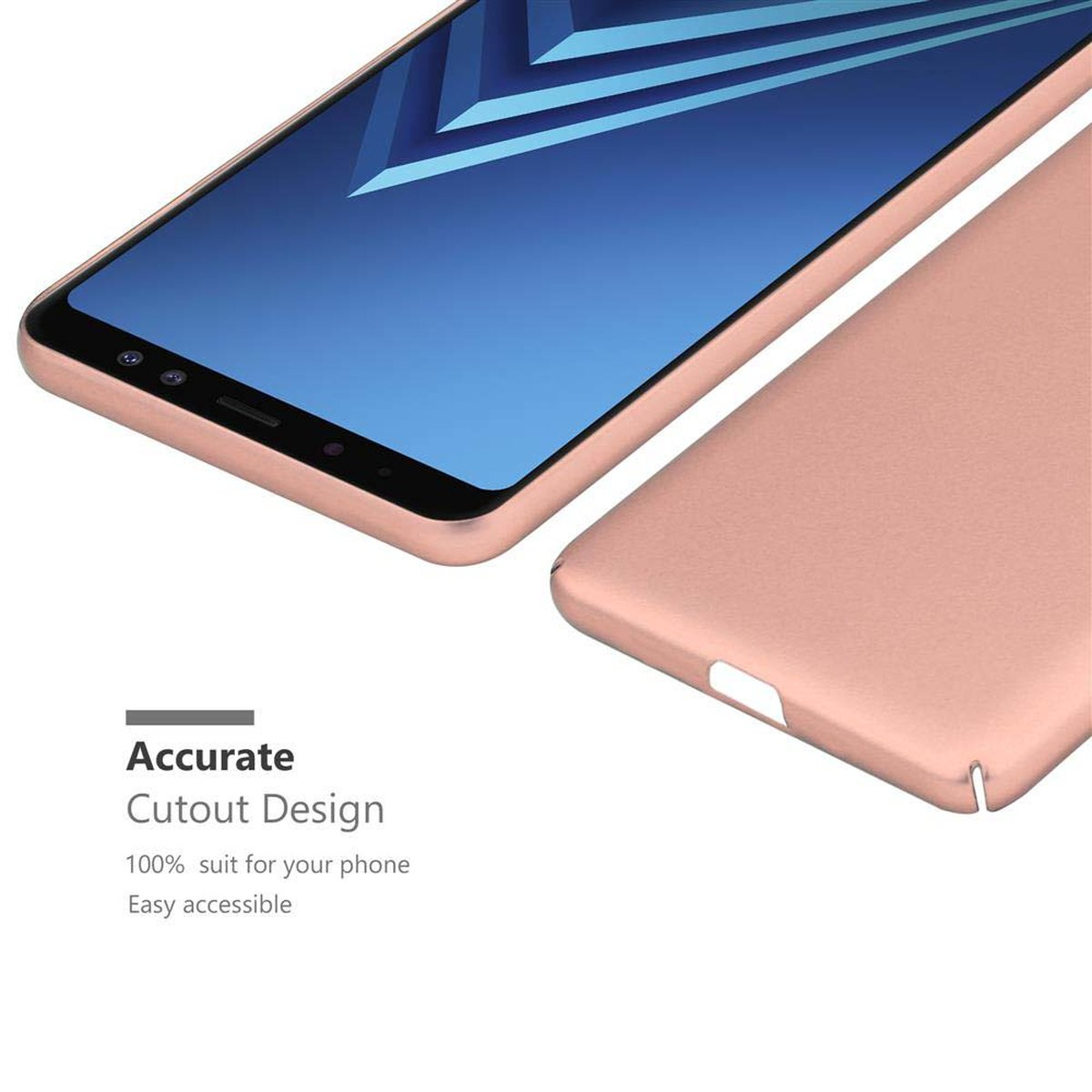 im Samsung, Case Style, ROSÉ Backcover, Matt CADORABO GOLD Galaxy 2018, Hard METALL Hülle Metall A8