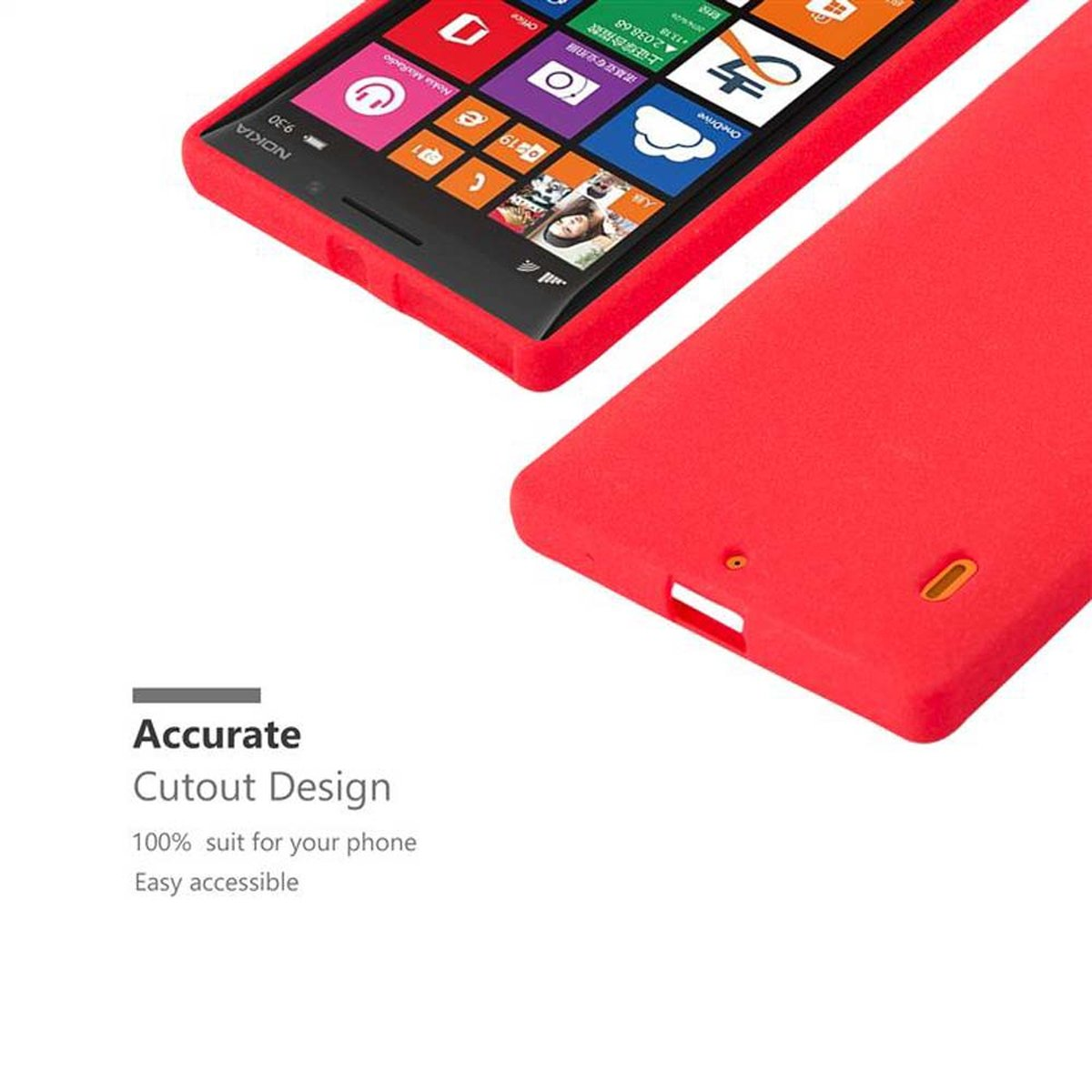 CADORABO TPU Frosted Schutzhülle, ROT Backcover, Nokia, 929 FROST Lumia 930, 