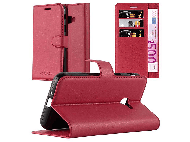 CADORABO Book Hülle Standfunktion, Bookcover, Samsung, Galaxy XCover 4 / XCover 4s, KARMIN ROT