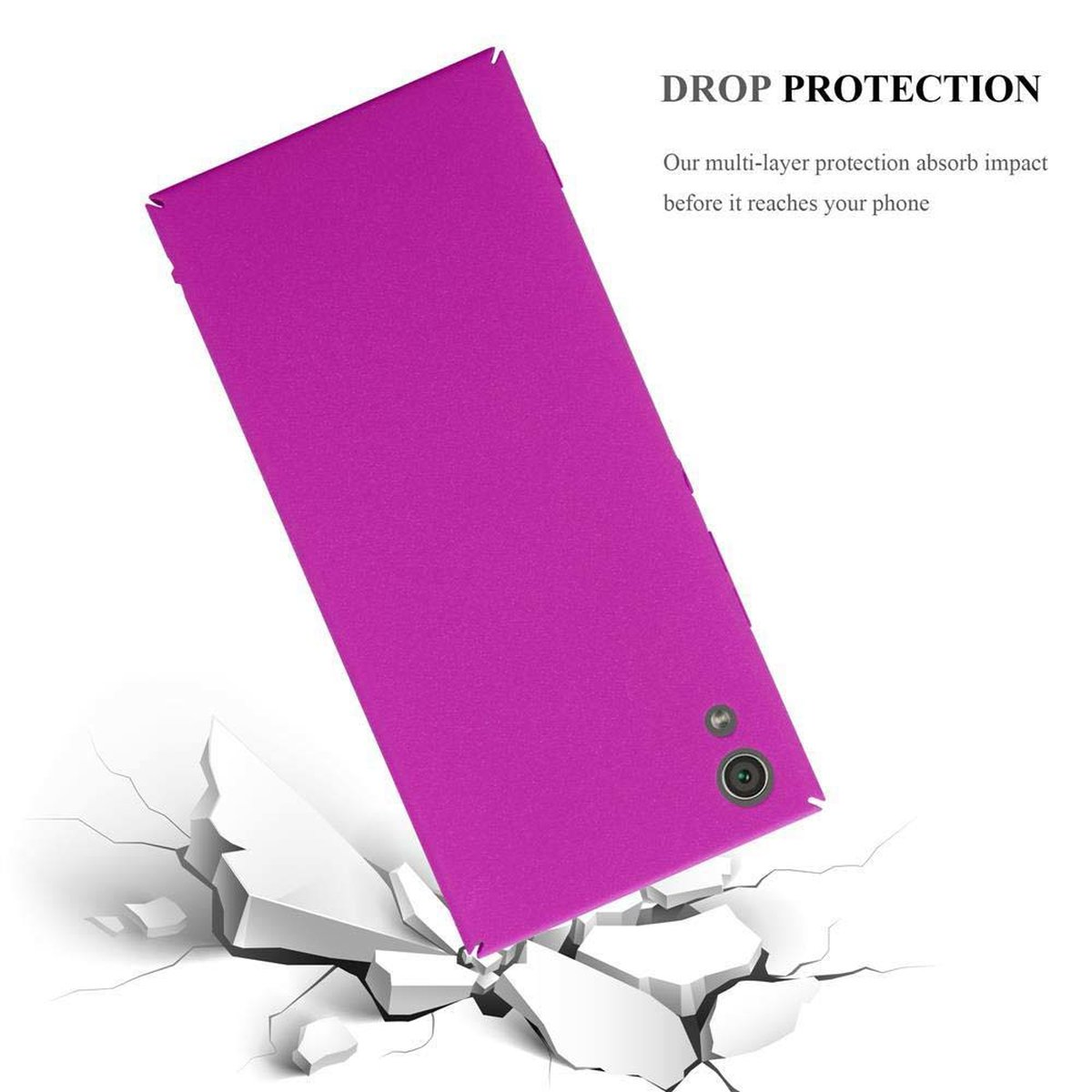 Xperia Frosty Style, PINK FROSTY Case Backcover, CADORABO Hard Sony, XA1, Hülle im