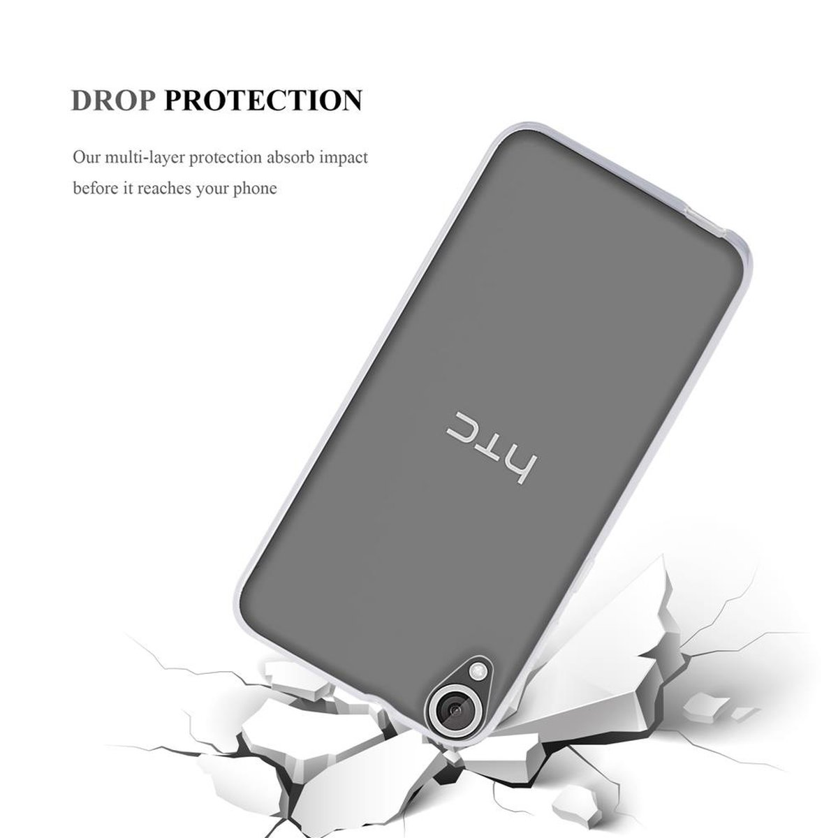HTC, Ultra AIR TPU TRANSPARENT CADORABO VOLL Desire Backcover, Slim 820, Schutzhülle,