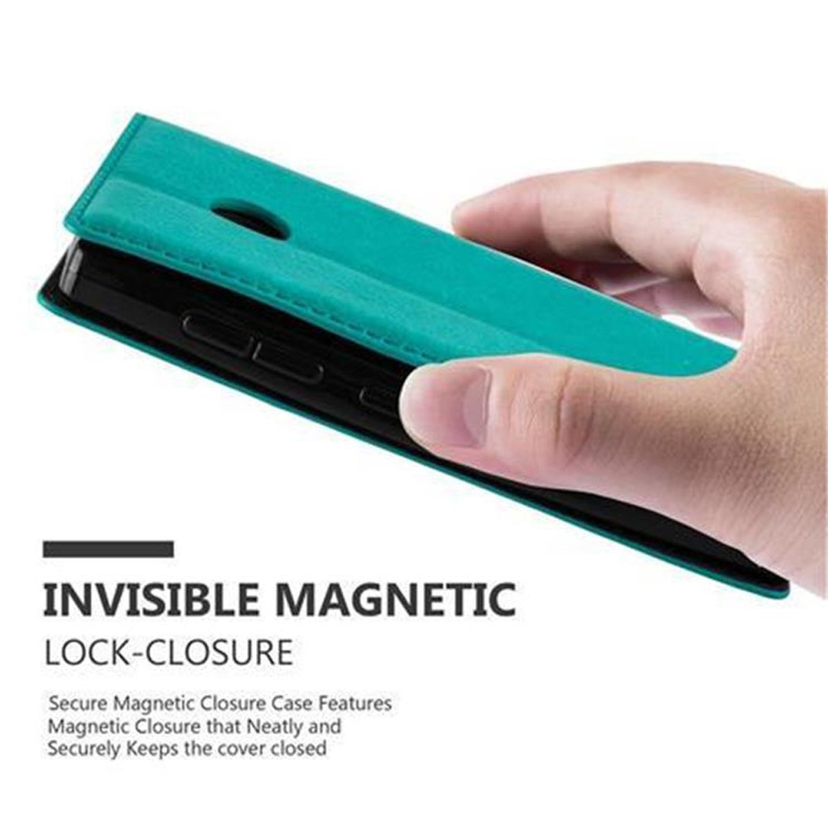 Invisible Magnet, 435, PETROL TÜRKIS Hülle Nokia, Book Bookcover, CADORABO Lumia