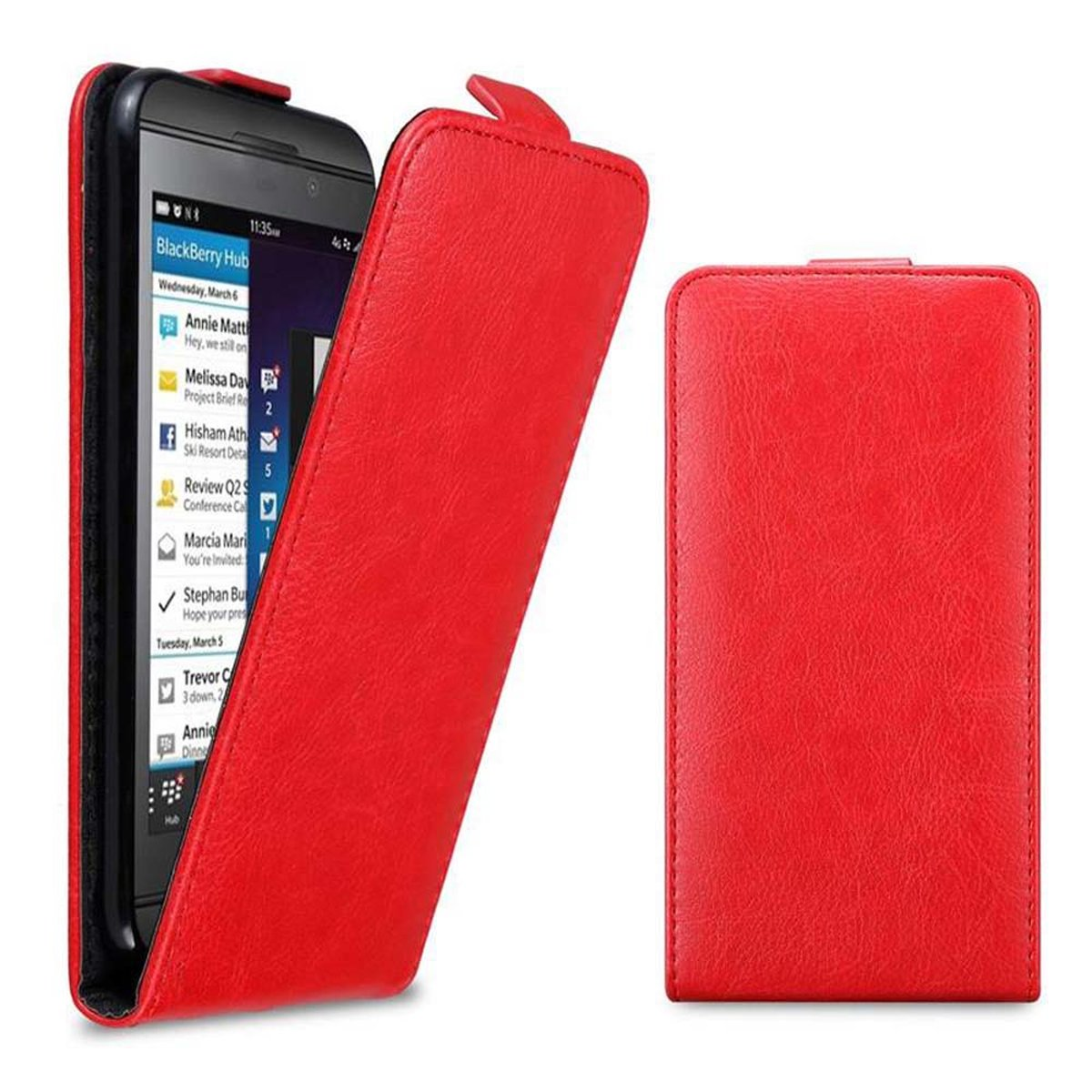 CADORABO ROT Flip Hülle Z10, Blackberry, im APFEL Flip Style, Cover,