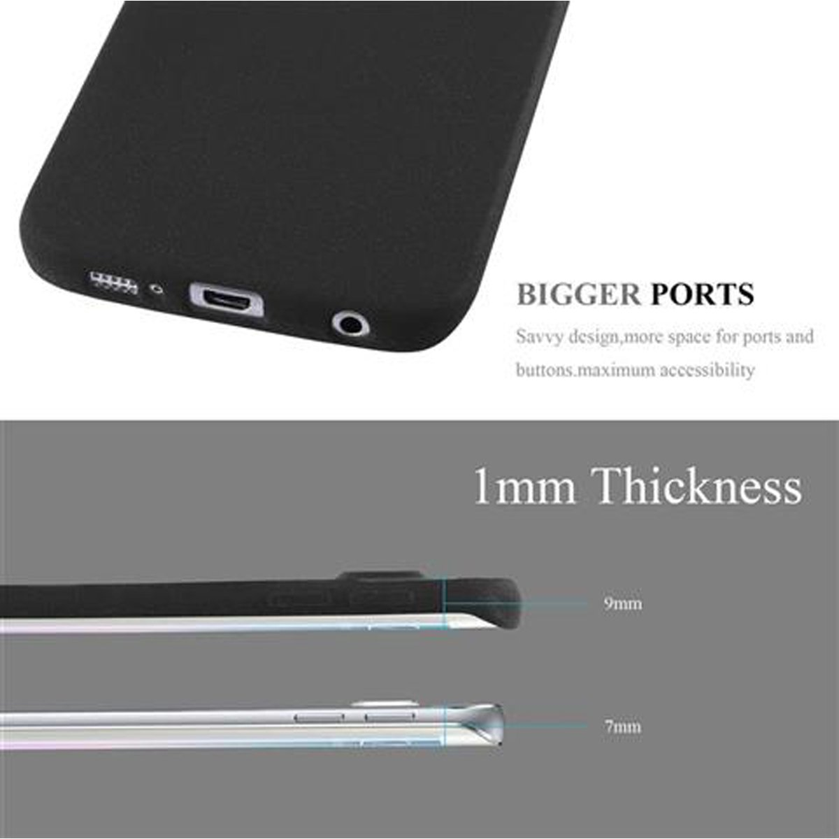 TPU EDGE, Samsung, CADORABO S6 FROST Frosted Backcover, SCHWARZ Galaxy Schutzhülle,