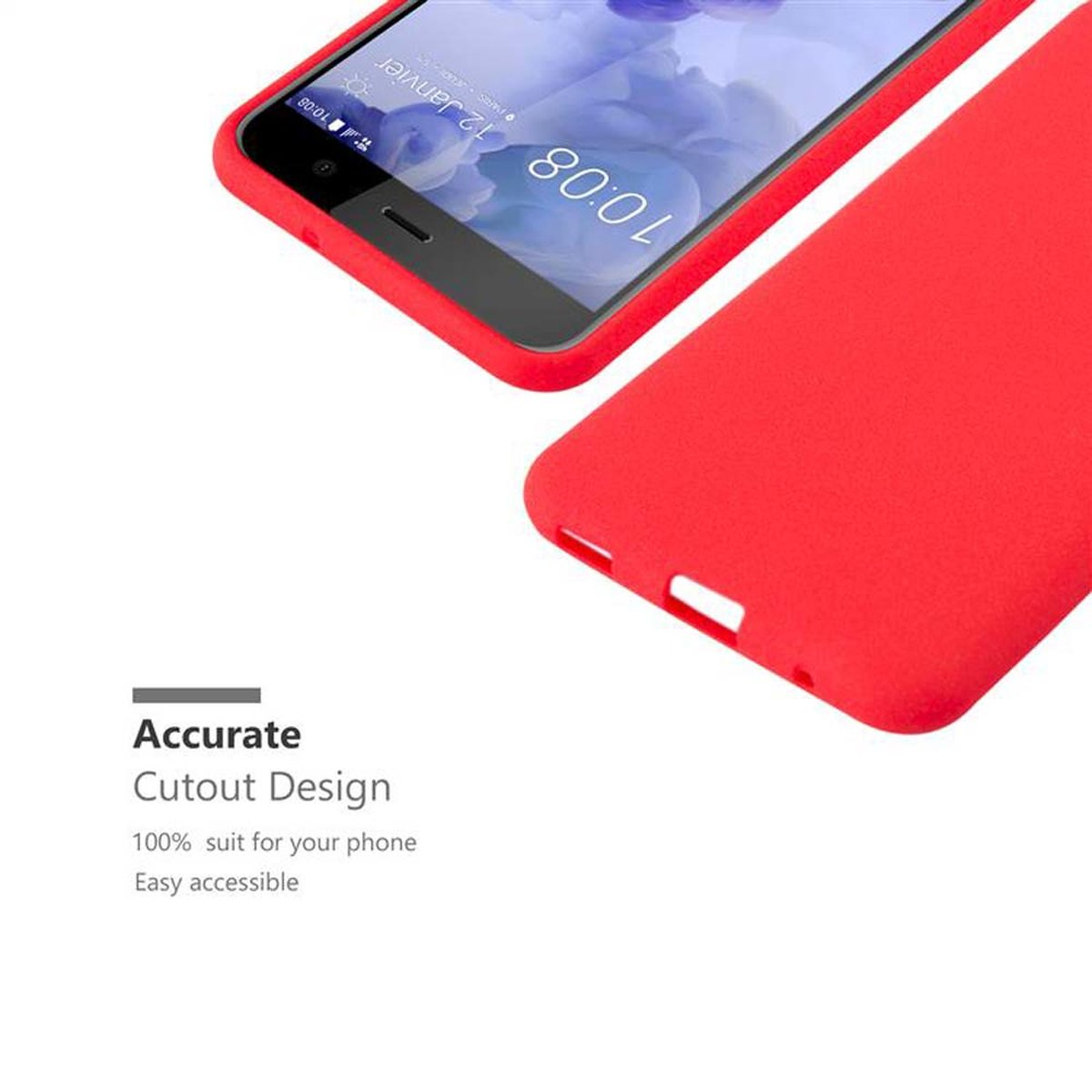 PLAY, U FROST Frosted TPU CADORABO Schutzhülle, ROT HTC, Backcover,