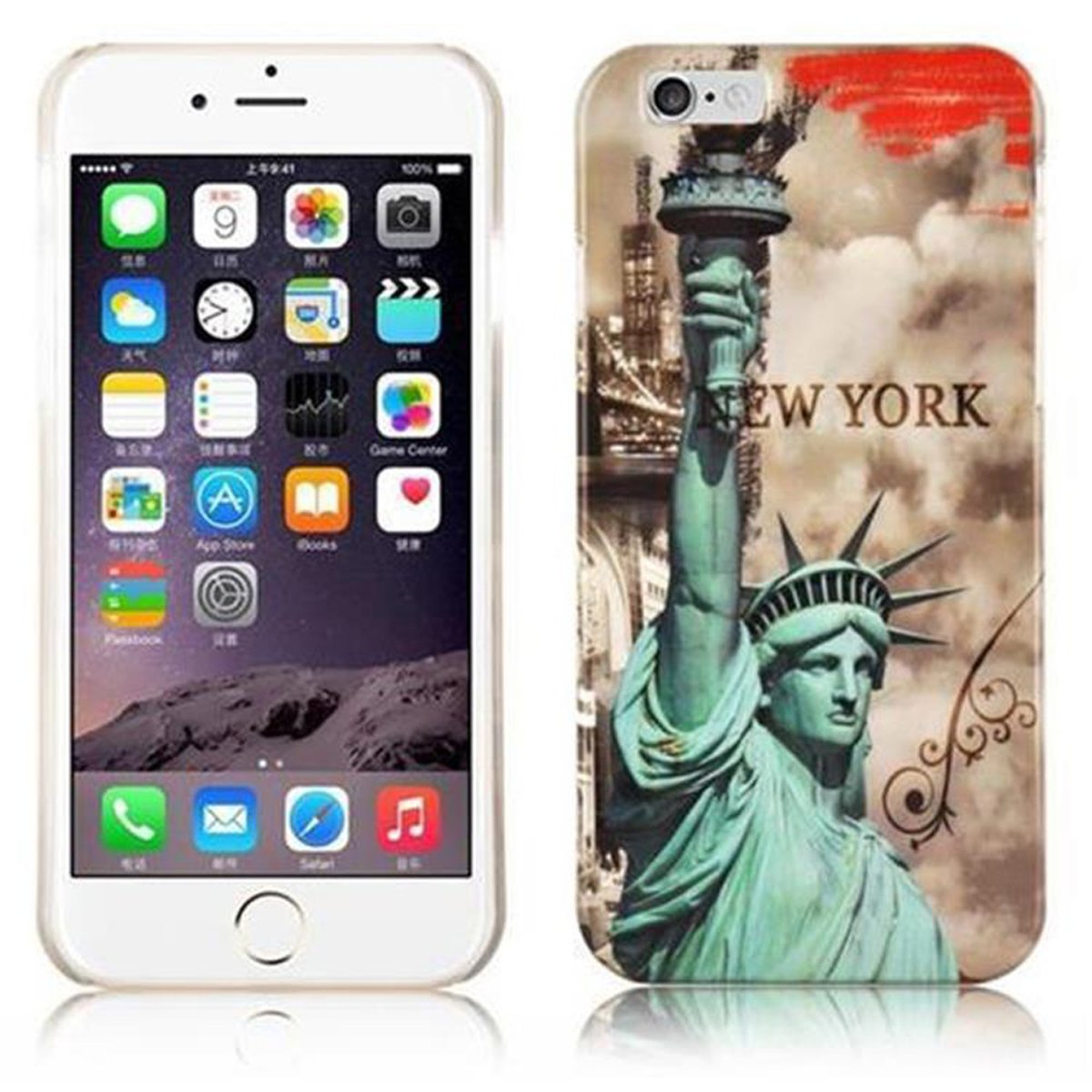 6S, iPhone Backcover, / Apple, - CADORABO Hülle, NEW 6 FREIHEITSSTATUE YORK