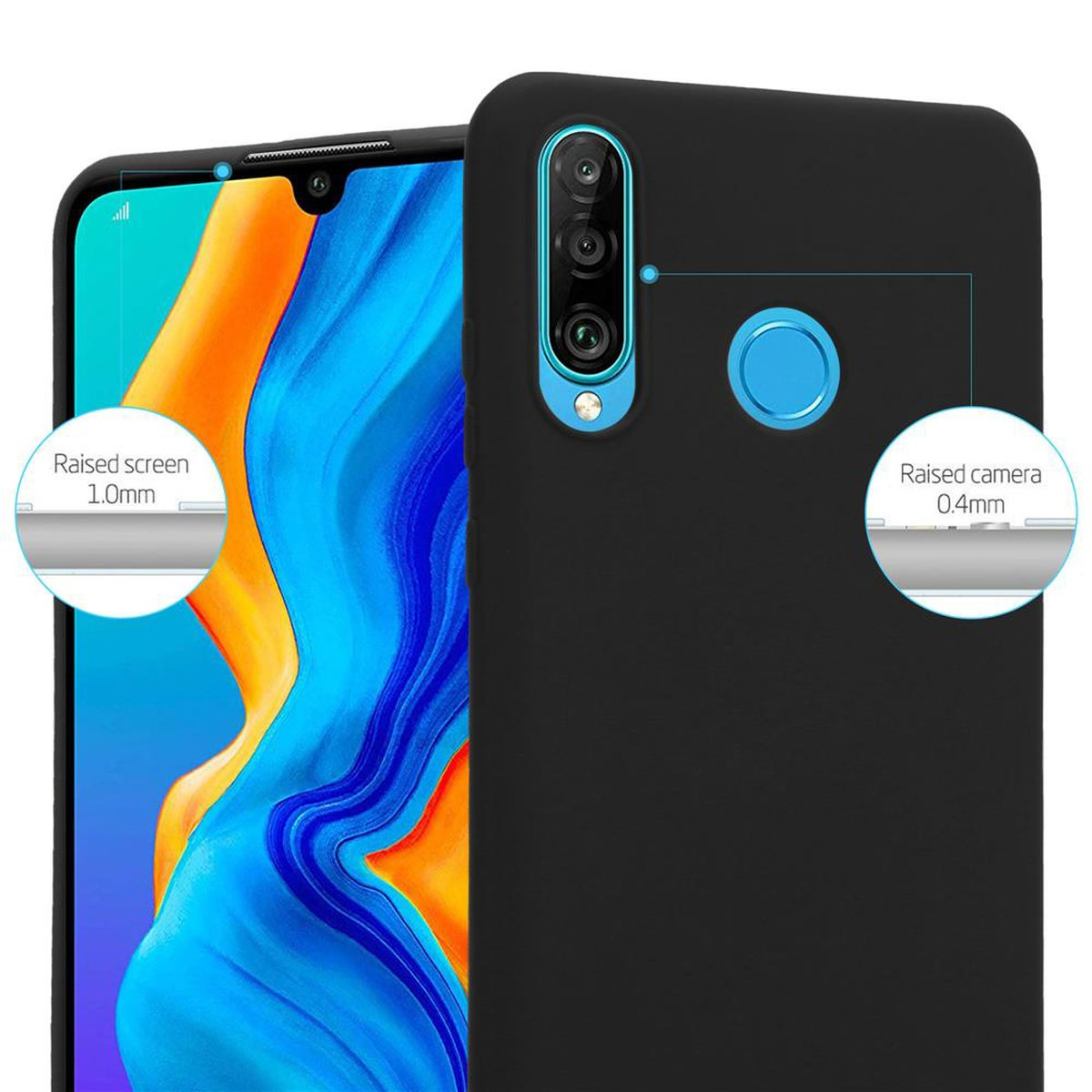 TPU Huawei, P30 SCHWARZ Candy Hülle CANDY Style, LITE, im CADORABO Backcover,