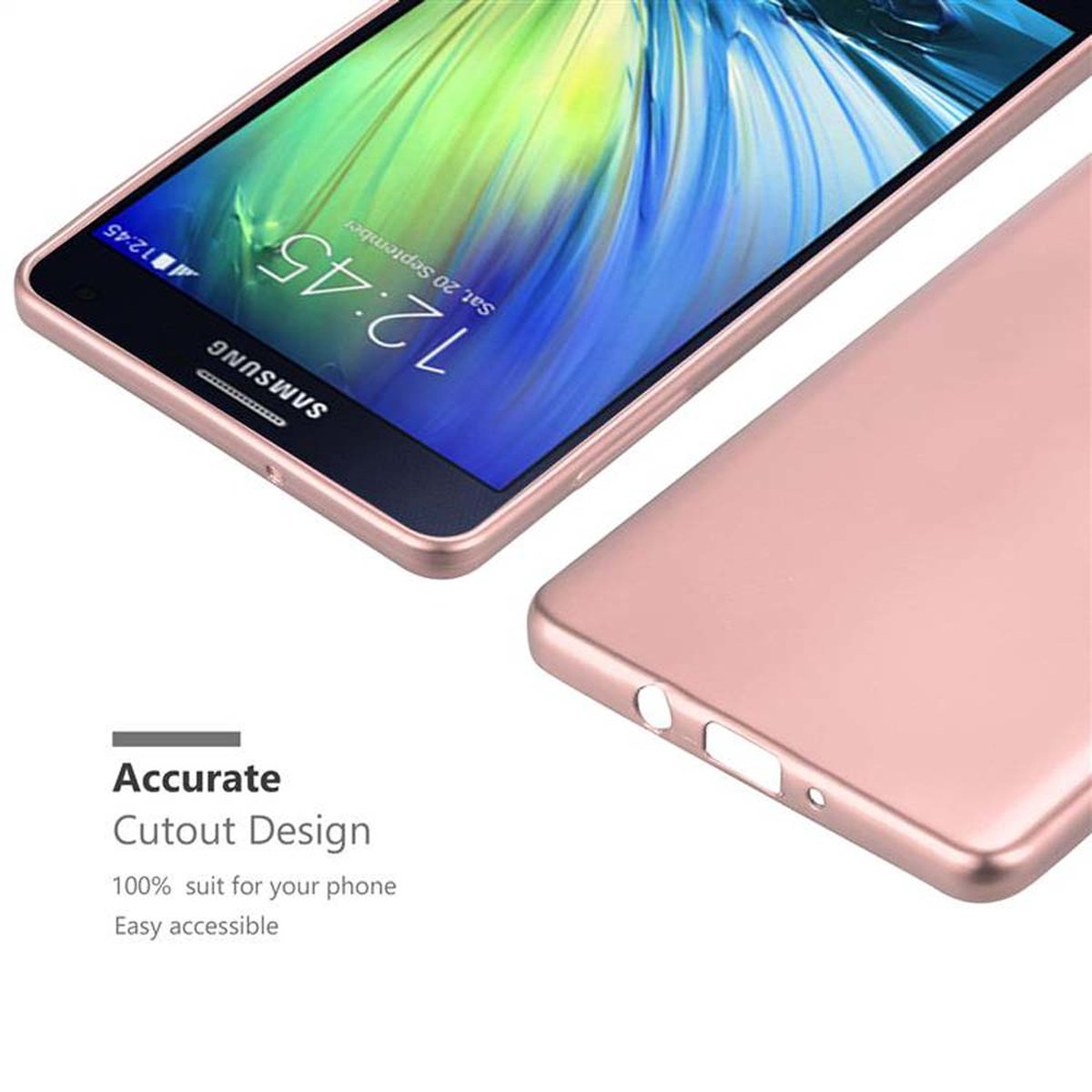 CADORABO TPU Matt Metallic Hülle, A7 Samsung, GOLD 2015, Backcover, ROSÉ METALLIC Galaxy