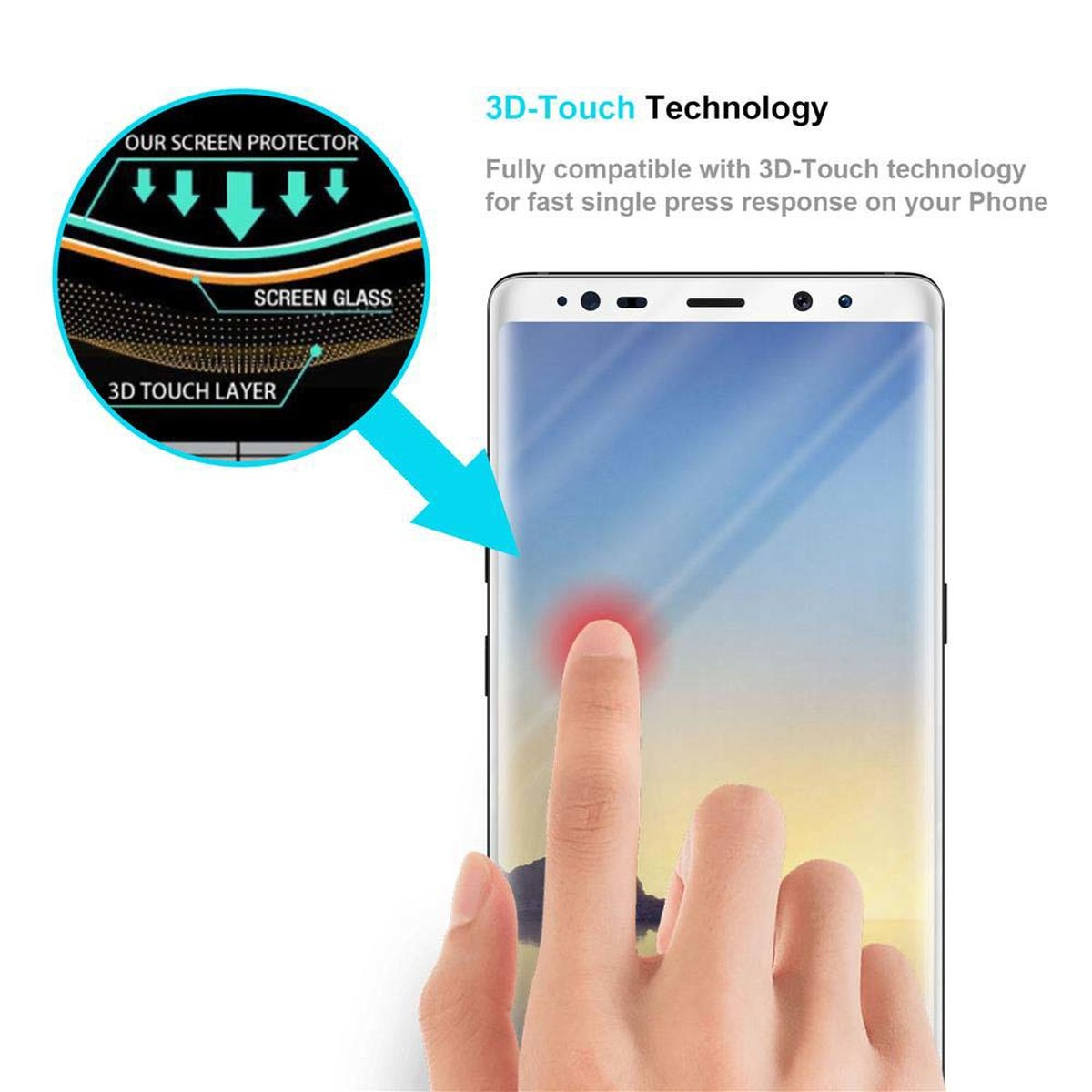 Samsung CADORABO Galaxy Schutzglas NOTE 8) Schutzfolie(für voll kelebend