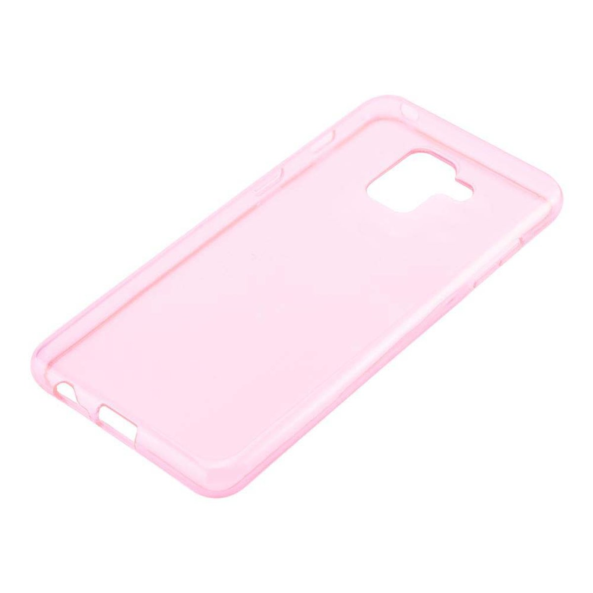 CADORABO TPU Ultra Slim PINK Backcover, Schutzhülle, A8 2018, Galaxy AIR TRANSPARENT Samsung