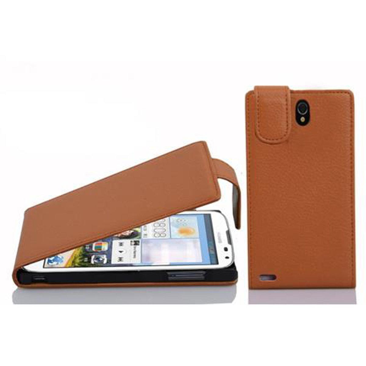 CADORABO G610, im Huawei, Schutzhülle BRAUN ASCEND Flip Cover, Style, COGNAC Flip